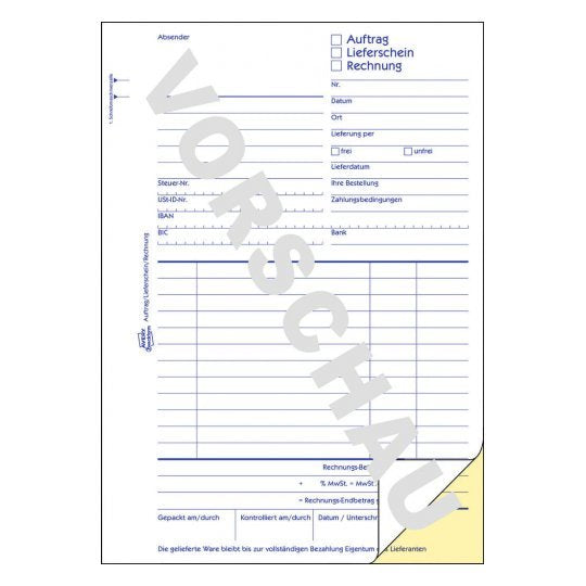 Avery Zweckform Formular Para Bestellung/Entrega/Rechnung - 40 Hoja - A5 (148 X 210 Mm)
