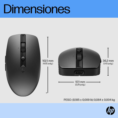EAN 0196548822683 - HP 710 Rechargeable Silent Mouse ratón Oficina Ambidextro RF Wireless + Bluetooth 3000 DPI imagen 17