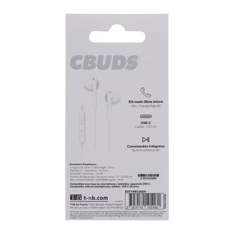 EAN 3303170105160 - T'nB C-Buds Auriculares Alámbrico Dentro de oído Llamadas/Música USB Tipo C Blanco imagen 8