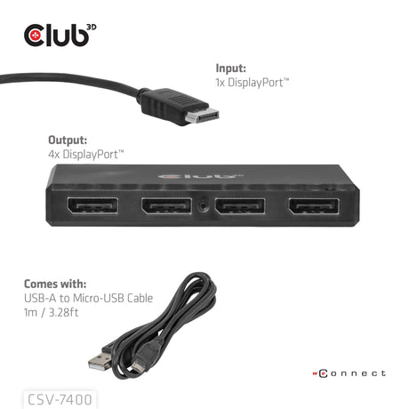 EAN 8719214473679 - CLUB3D CSV-7400 divisor de video 4x DisplayPort imagen 7