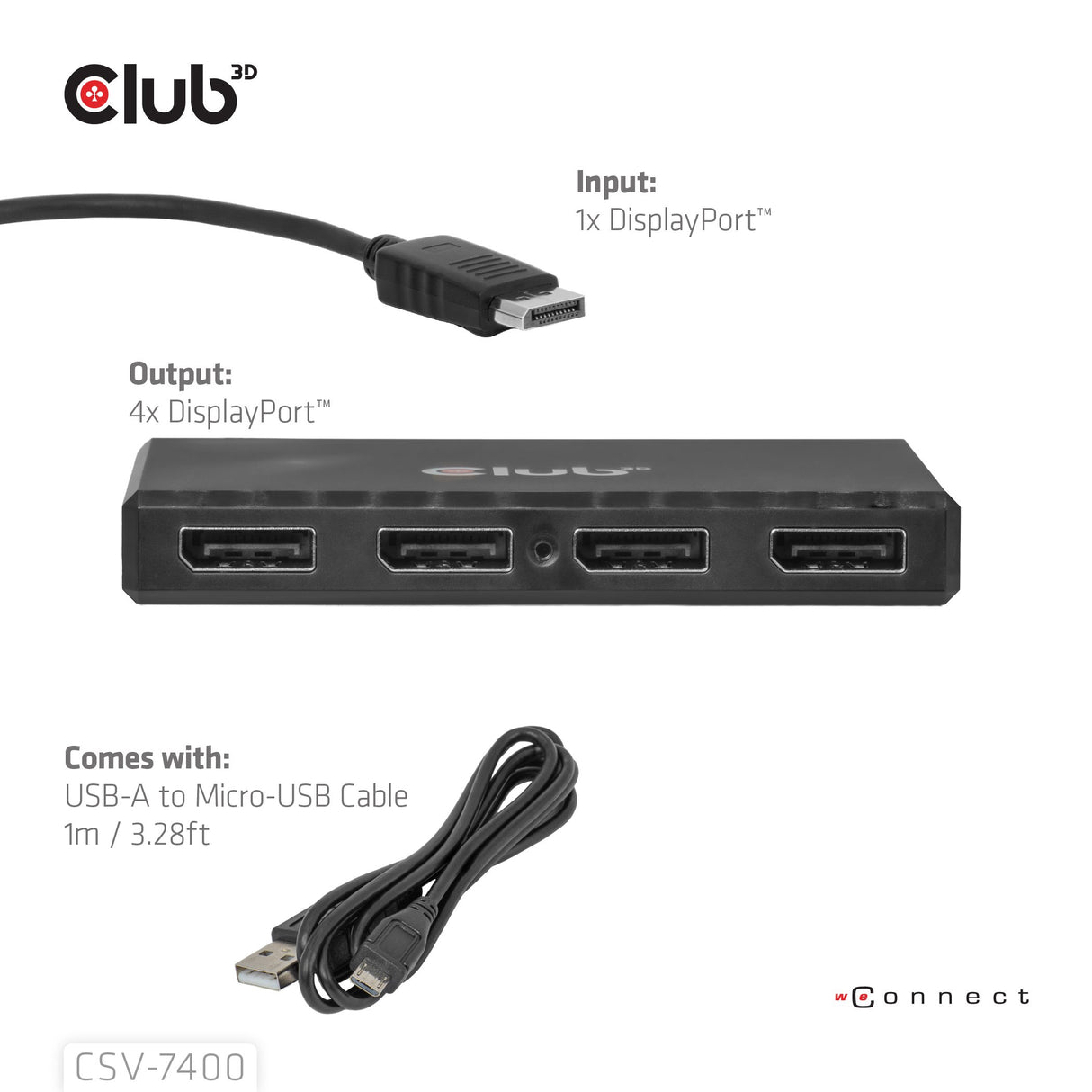 EAN 8719214473679 - CLUB3D CSV-7400 divisor de video 4x DisplayPort imagen 8