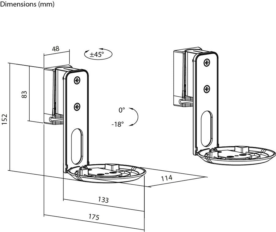 Wentronic Goobay Basic - Kit De Montaje (Montaje En Pared)
