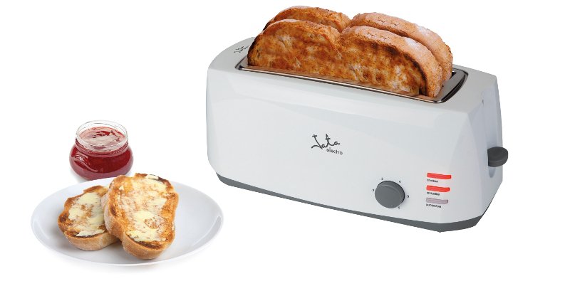 Tostadora Jata Tt584 1400w 2 Ranuras 255*35mm 6 Posiciones Tostado Cuerpo Toque Frío