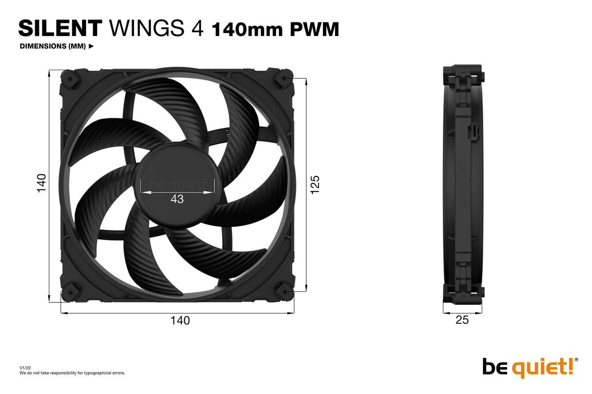 Ventilador 140x140 Be Quiet Silent Wings 4 Pwm Bl096