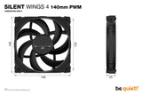 Ventilador 140x140 Be Quiet Silent Wings 4 Pwm Bl096