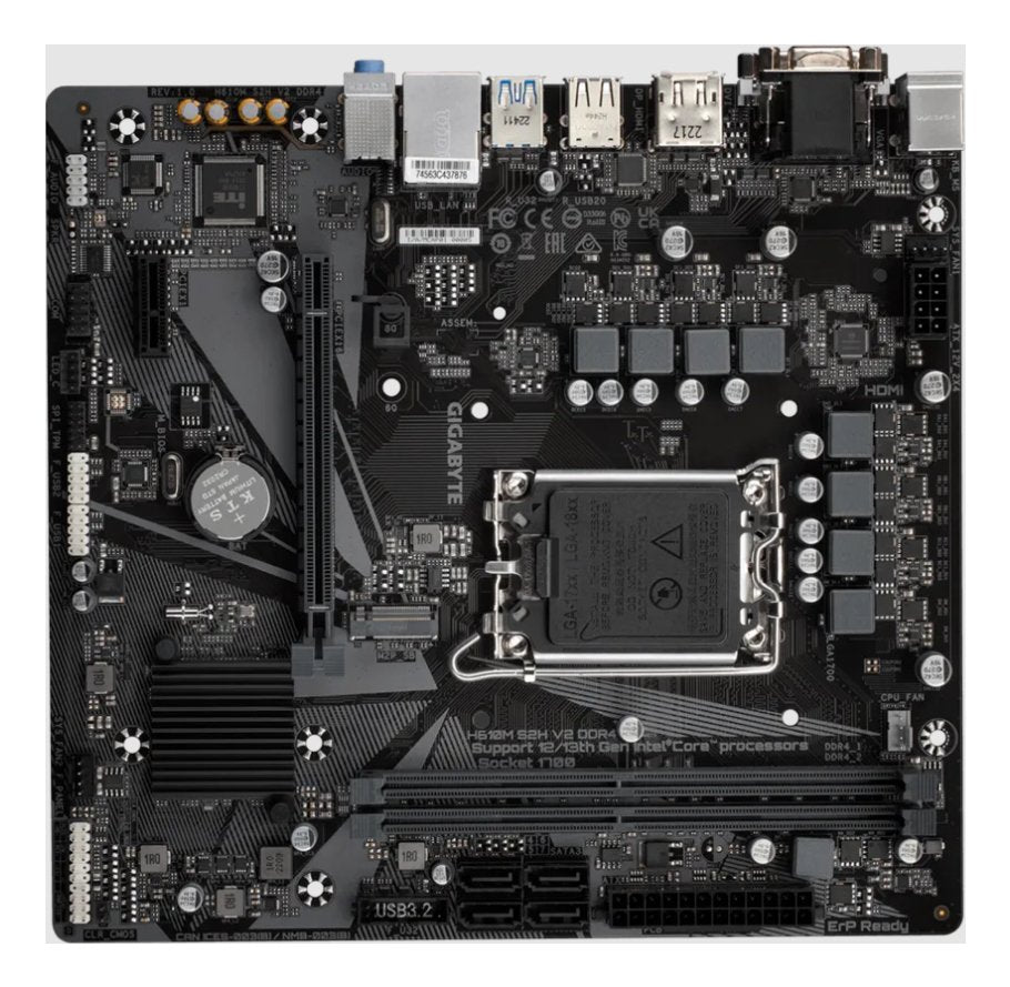 Placa Base H610m S2h V2 Ddr4 Gigabyte Lga1700 No Sata M2  1xhdmi, 1xd-Sub, 1xdp, 1xdvi-D/ Matx
