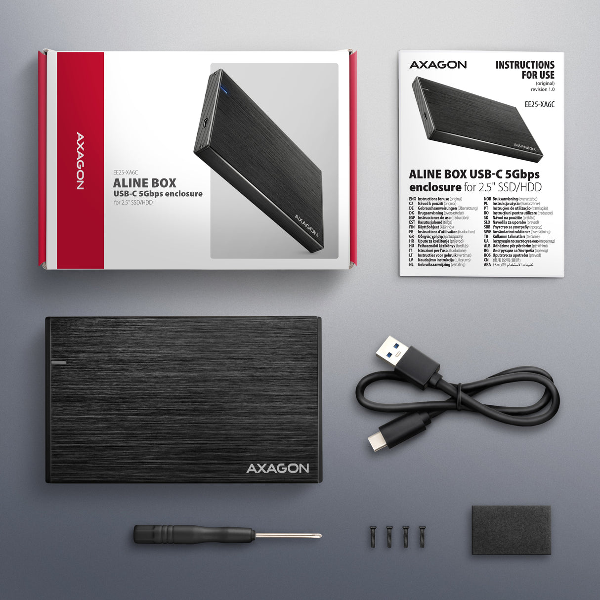 EAN 8595247908919 - Axagon EE25-XA6C caja para disco duro externo Carcasa de disco duro/SSD Negro 2.5" imagen 7