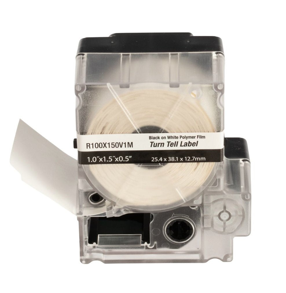 Mp Cassette  Turn-Tell Self-Laminating Label  Vinyl  1.00  W X 1.50   H  .50  Print On Area  Clear/ White
