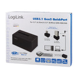 EAN 4052792046205 - LogiLink QP0027 base de conexión para disco duro USB 3.2 Gen 2 (3.1 Gen 2) Type-C Negro imagen 2