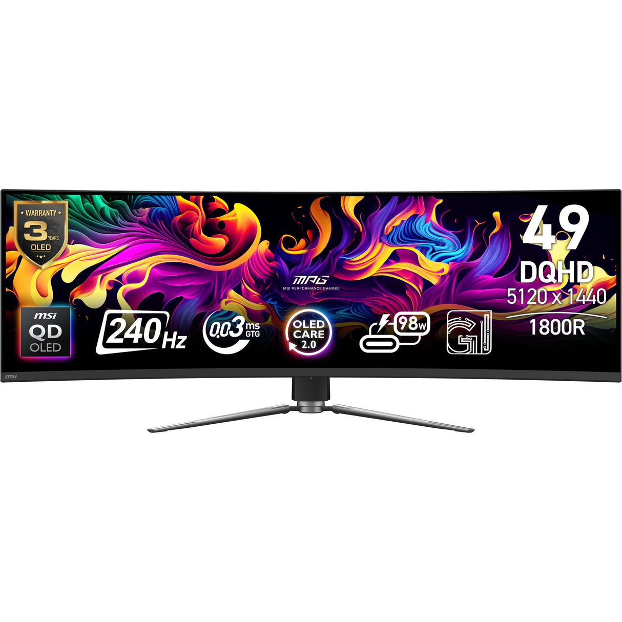 EAN 4711377316323 - MSI MPG 491CQPXDE QD-OLED pantalla para PC 124,5 cm (49") 5120 x 1440 Pixeles Dual QHD Negro imagen 1
