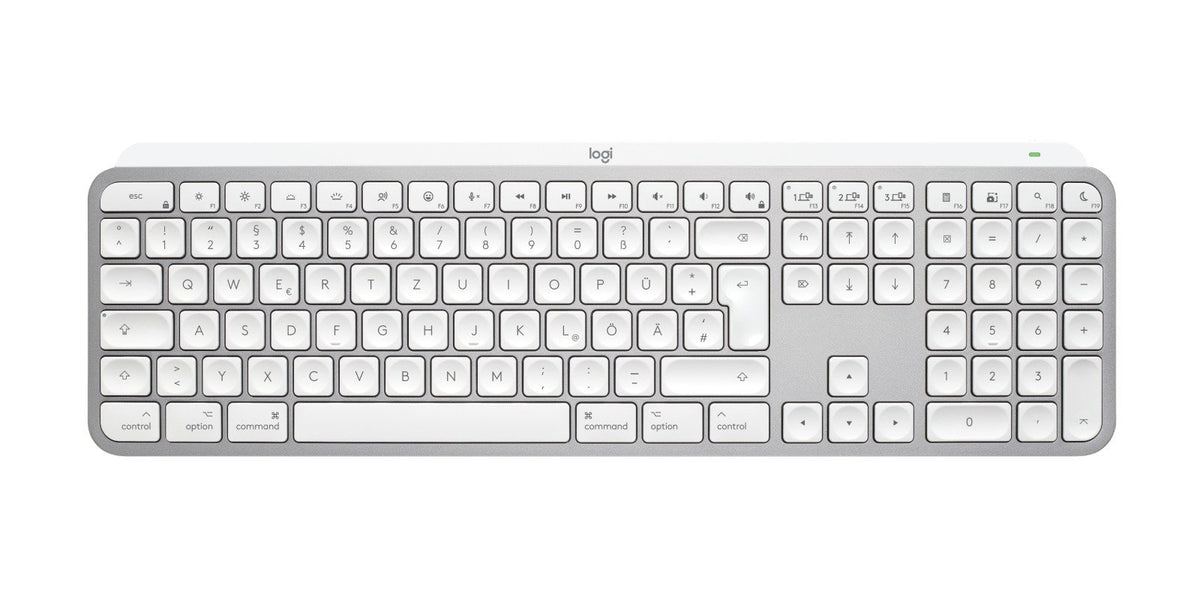 EAN 5099206114562 - Logitech MX Keys S for Mac teclado Oficina RF Wireless + Bluetooth QWERTZ Alemán Aluminio, Blanco imagen 1