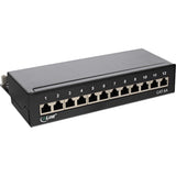 Inline Patch Panel Cat.6a Montaje De Mesa/Pared 12 Puertos Negro Ral9005