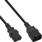Cable De Alimentación Inline De 3 Pines Iec C13 A C14 Macho A Hembra Negro 5m