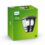 Aplique Exterior Pared Plano 1x60w Negro Mod. Creek Philips
