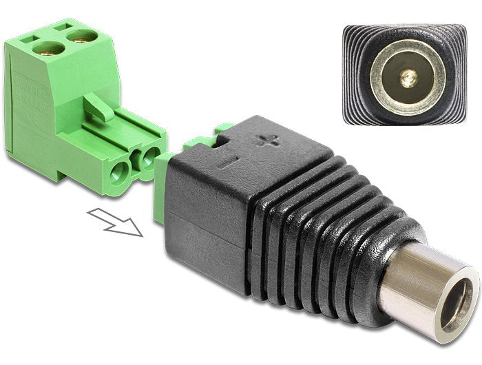 Adaptador Delock Terminalblock 2pin -> Dc 2,1 X 5,5mm H 2-