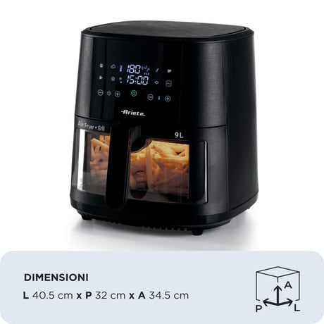 EAN 8003705122314 - Ariete 4630/00 Sencillo 9 L Independiente 1500 W Freidora de aire caliente Negro imagen 7