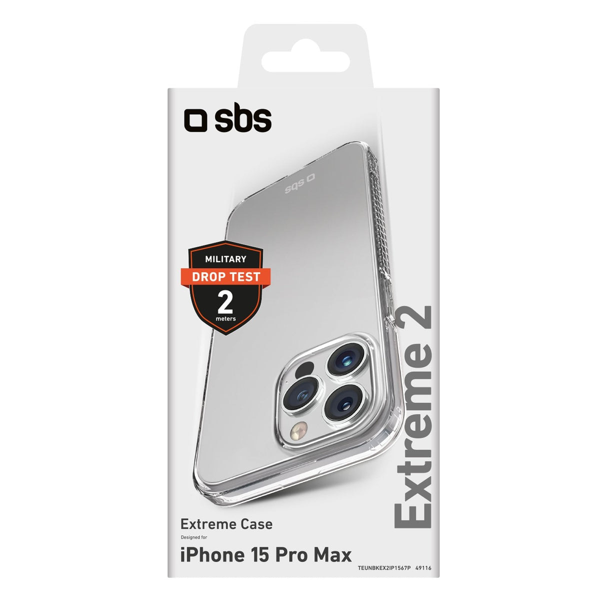 Funda Sbs Extreme 2 Iphone 15 Pro Max Transp.