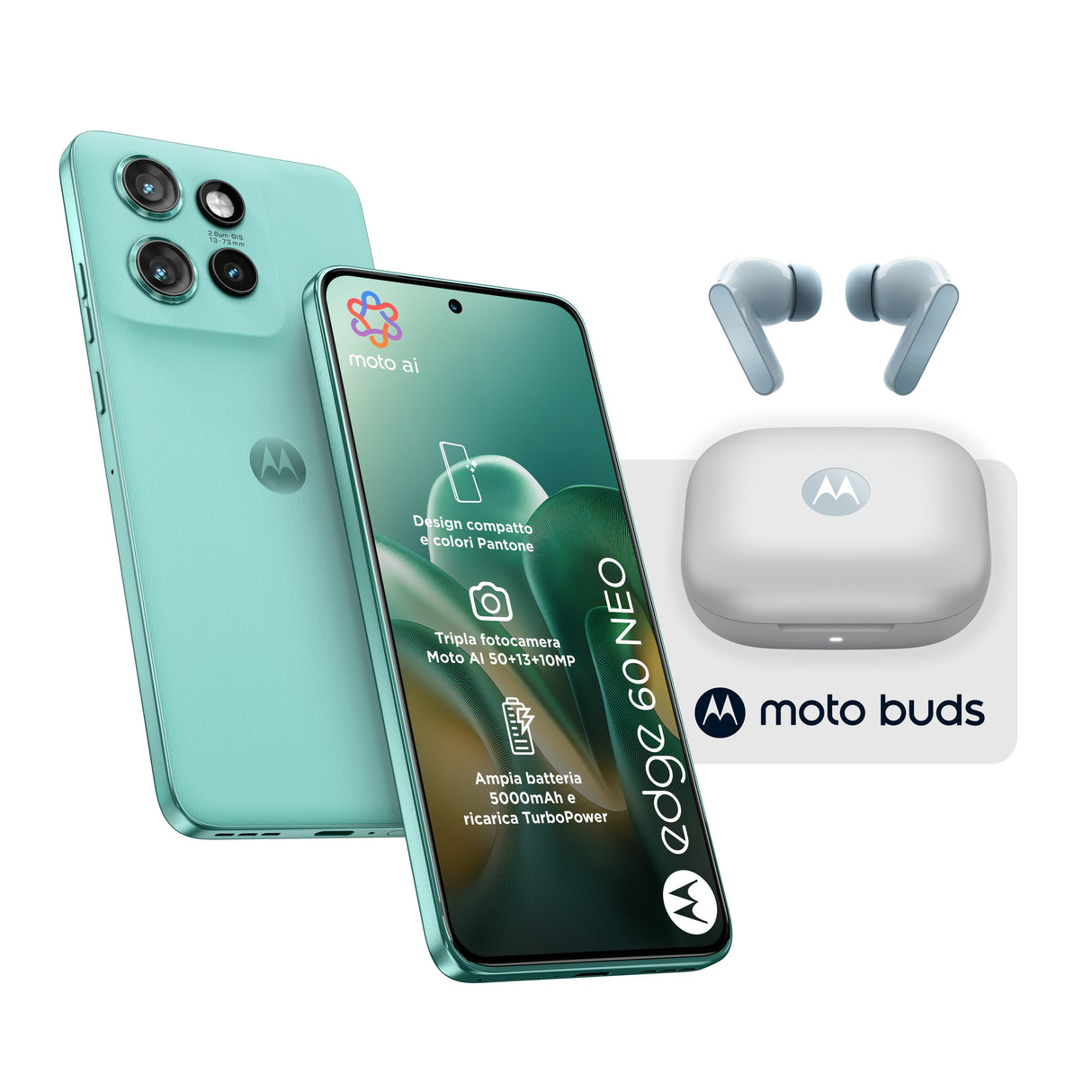 Motorola Edge 60 Neo 8+256gb 6.36" 5g Pantone Frostbite + Buds Ds Ita