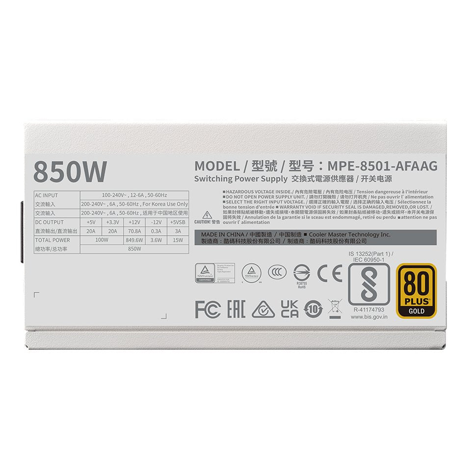 EAN 4719512153024 - Cooler Master MWE Gold 850 V2 ATX 3.1 White unidad de fuente de alimentación 850 W 24-pin ATX Blanco imagen 3