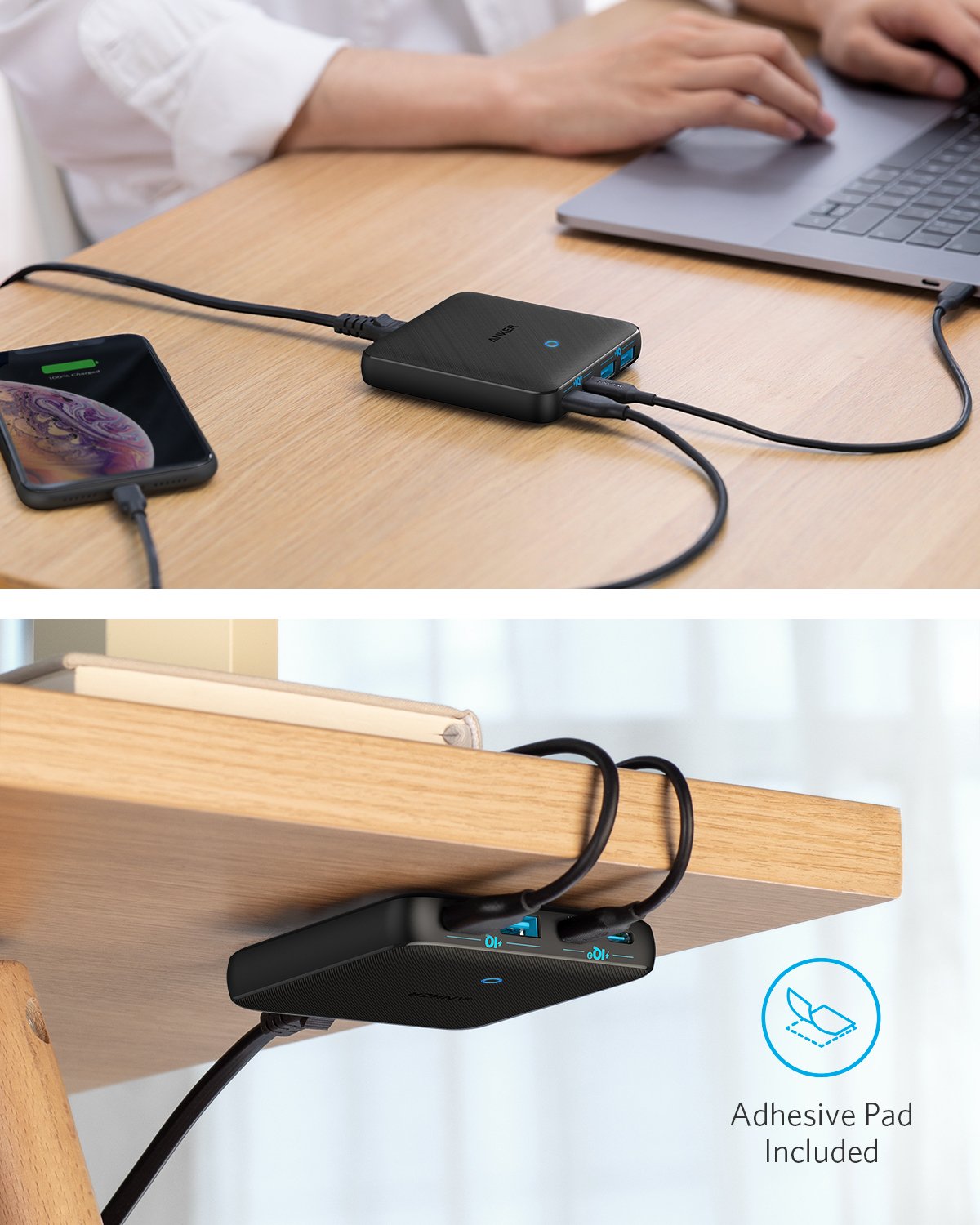 Cargador Sobremesa Anker 65w 2a/2c Slim Negro