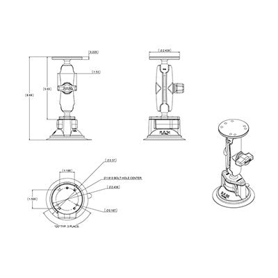 Suction Cup Mount Cpnt For Vehicle Dock