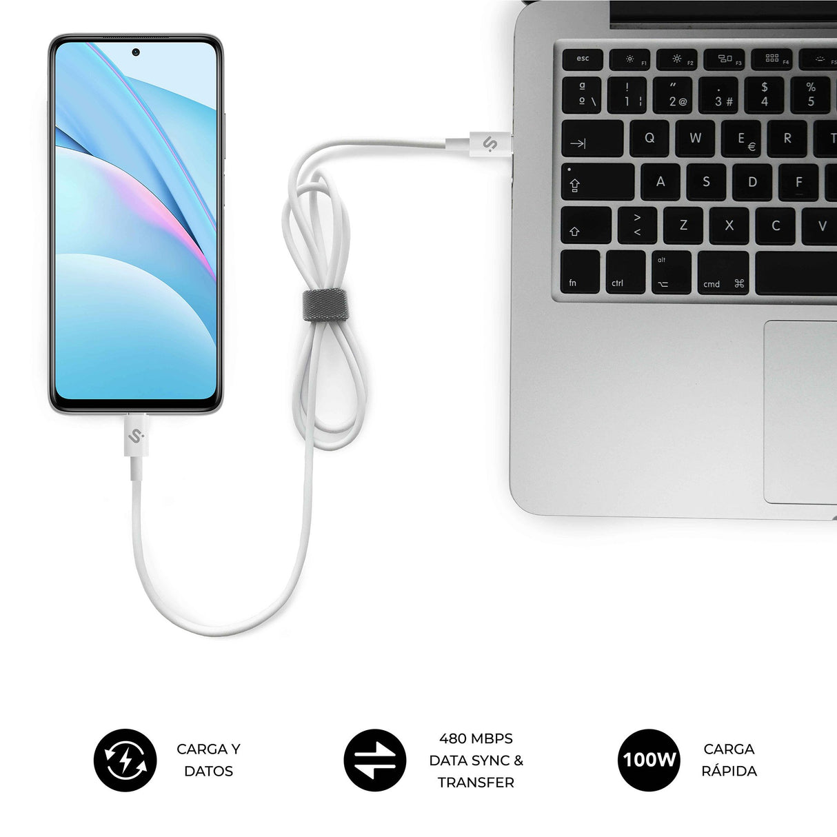 EAN 8436586743598 - SUBBLIM SUBCAB-C10010 cable USB USB 2.0 USB C Blanco imagen 5
