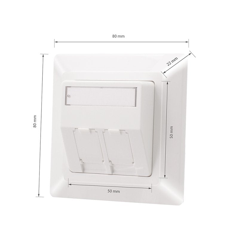 Logilink Keystone Faceplate For 2 Modules, Projecting, Up 50, Blanco Puro