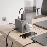 Base 3 Enchufes Cubo Magnetica Con Carga Usb Y Cable Ac Integrado