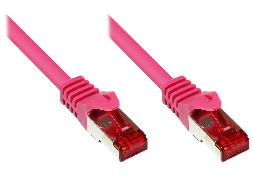 Goodconnections Cable De Red Con Protector De Pestaña, Cat. 6, S Ftp, Pimf, Pvc, 250mhz, Magenta, 20m,