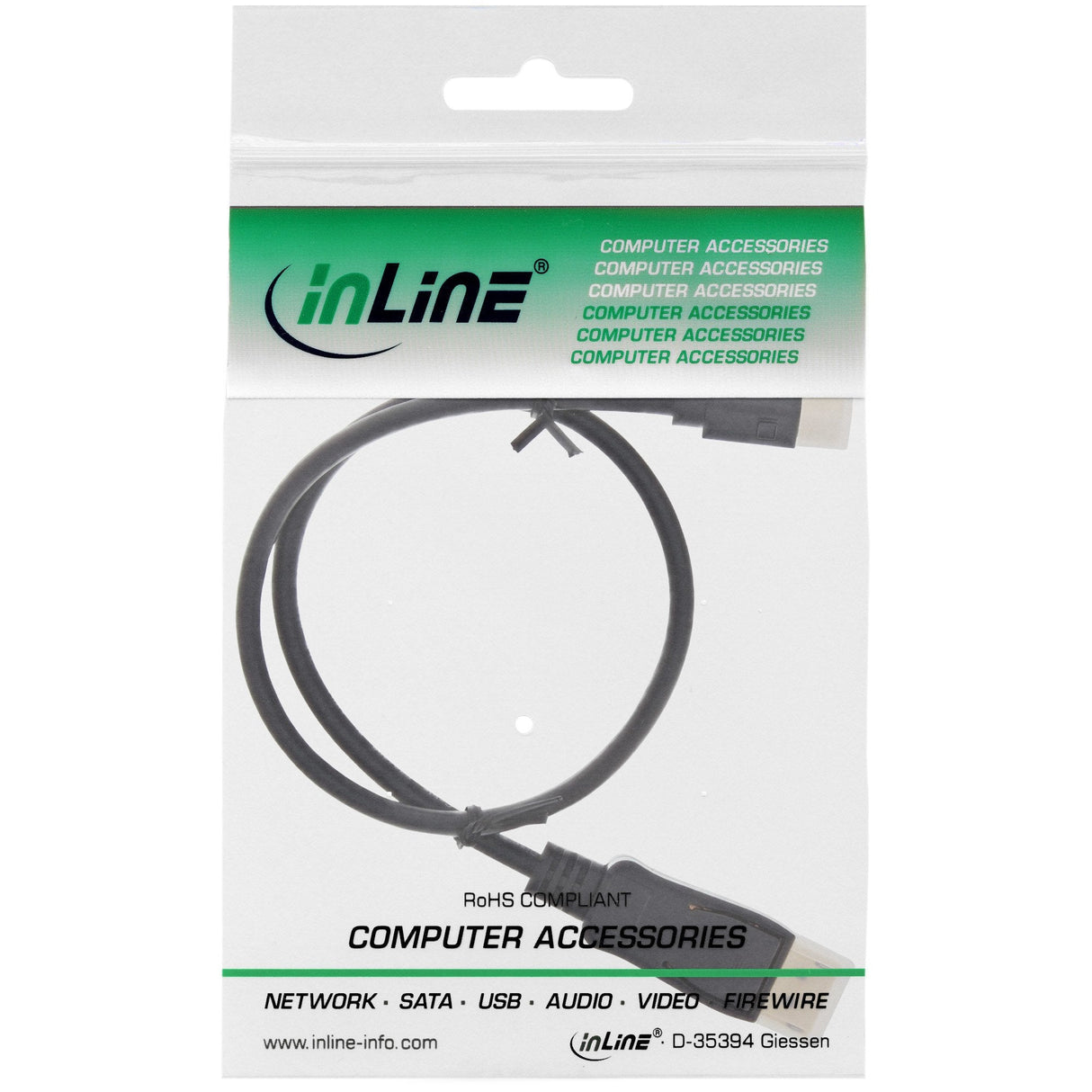 Cable Inline Mini Displayport A Displayport Negro 1m