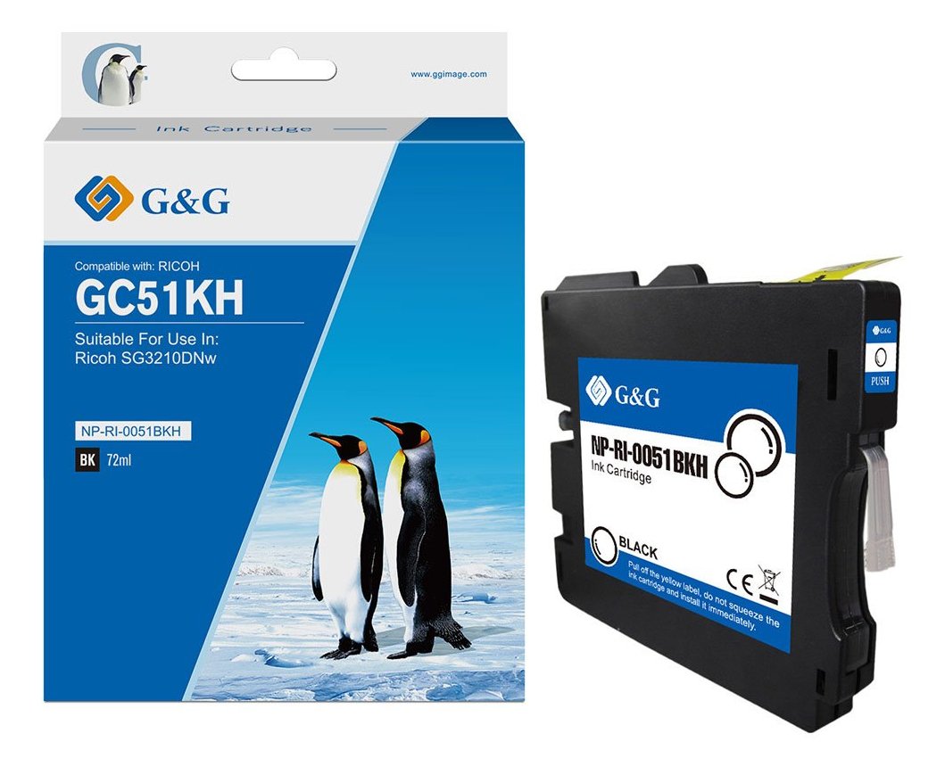 G&G Tintencartucho Compatible Ricoh Gc51kh 405862 Negro