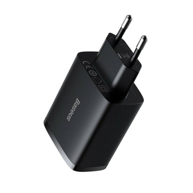 Baseus Travel Charger Compact Wall Charger U+U+U, 17w Eu Black (Ccxj020101)