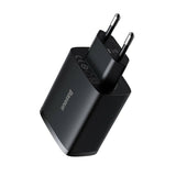 Baseus Travel Charger Compact Wall Charger U+U+U, 17w Eu Black (Ccxj020101)