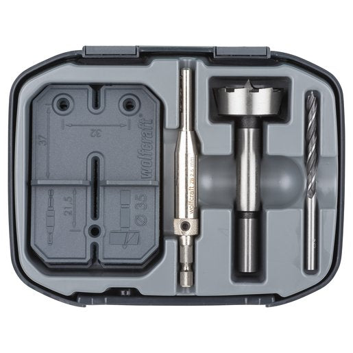 Set Instalación De Bisagras Ø35mm, 5 Piezas. 4656000 Wolfcraft