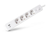 Entac Meckdosenleime 4fach 1x Usb-A & 1 Usb-C, 1,5m Blanco