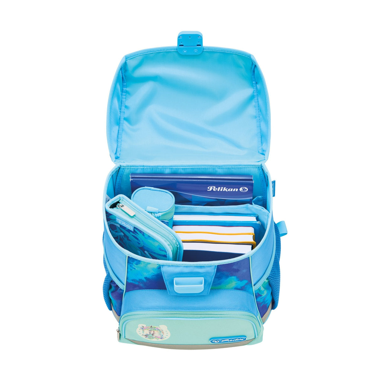 EAN 4008110397092 - Herlitz Loop Plus Lucky Horse juego de mochila escolar Chica Poliéster Azul, Azul claro imagen 6