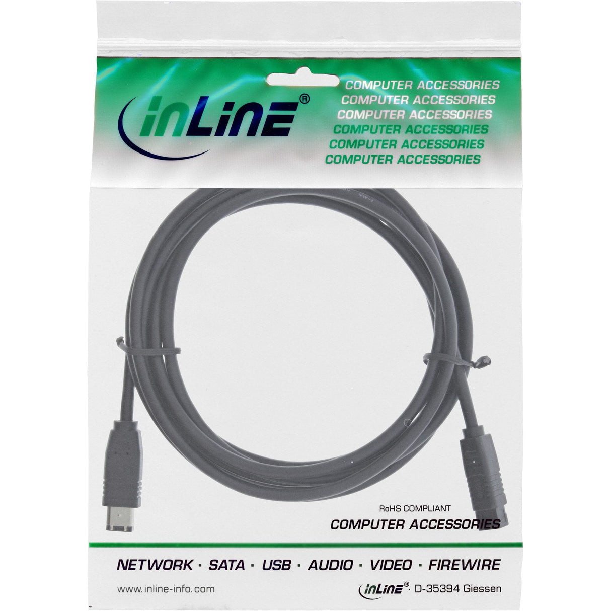 Inline Firewire 400 A 800 1394 Cable 6 A 9 Pin Macho 1m