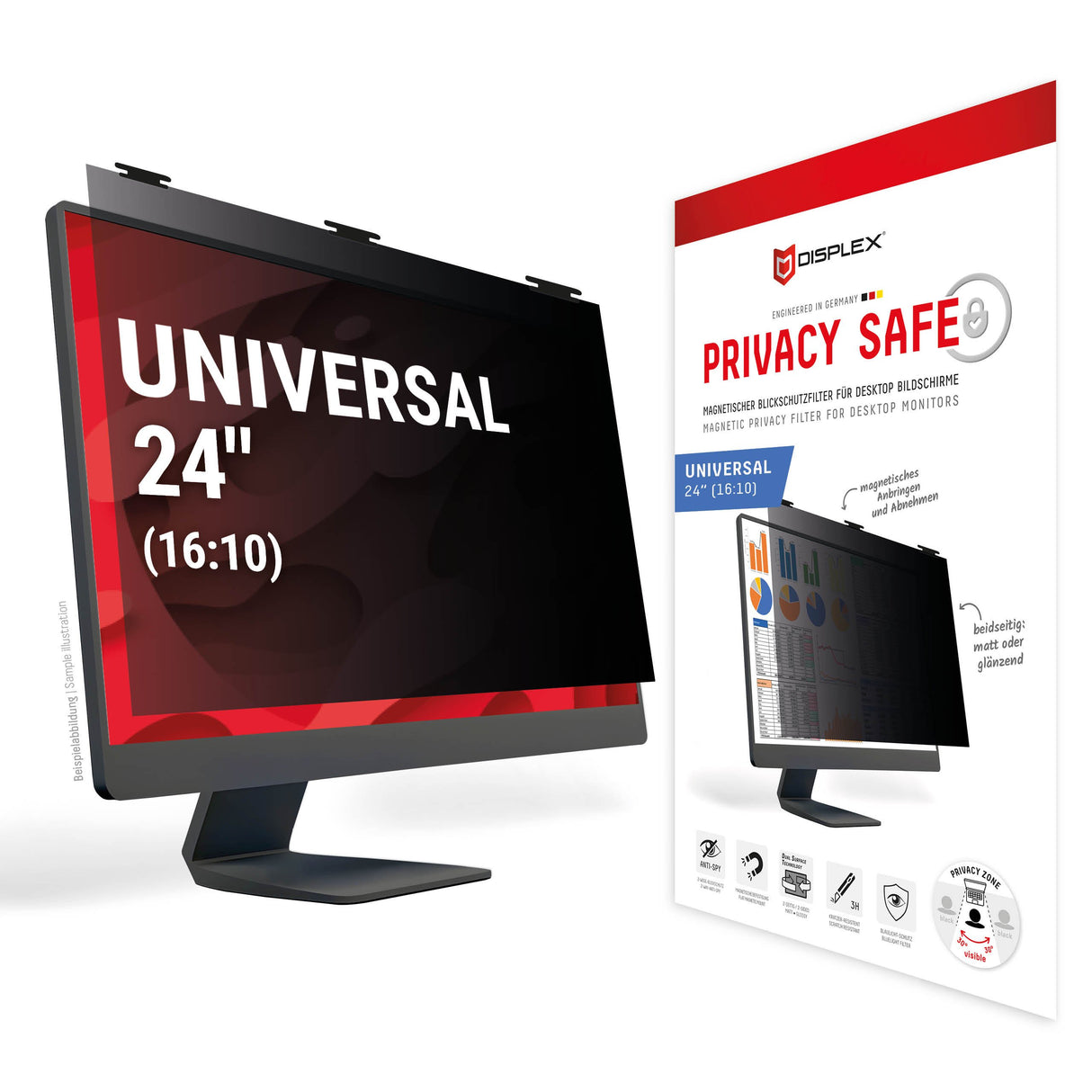 EAN 4028778125042 - Displex 02087 filtro para monitor 61 cm (24") Filtro de privacidad para pantallas sin marco 3H imagen 1