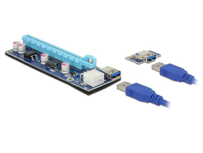 Delock 41426 Tarjeta Riser Pci Express X1> X16 Con Cable Usb De 60 Cm