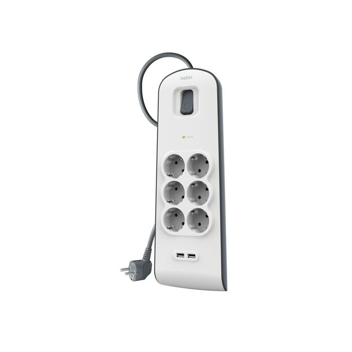 Belkin Surge Prot.Strip 6 Outlet 2xusb-A, 2m Cable Bsv604vf2m-V2