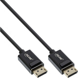 Cable Inline Displayport 2.0, 8k4k Uhbr, Negro, Contactos Chapados En Oro, 1 M