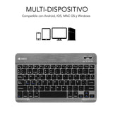 Teclado Bluetooth Subblim Sm0002 Smart Bt Grey Bt 3.0 Soft Touch Bateria 420mah Compatible Multidispositivo