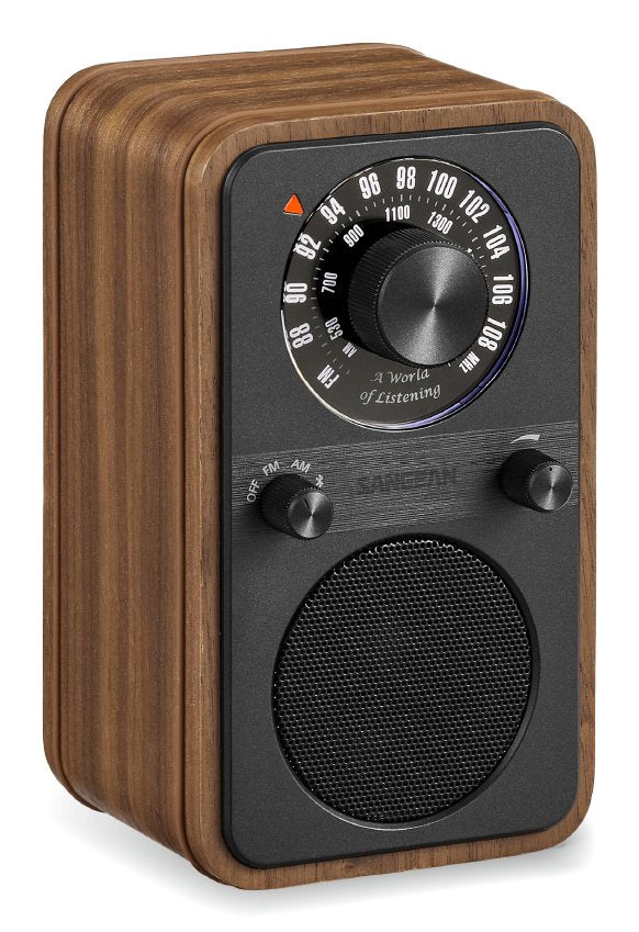 Sangean Wr-9 Nogal Vintage Radio Analógica De Madera Con Am Fm Bluetooth