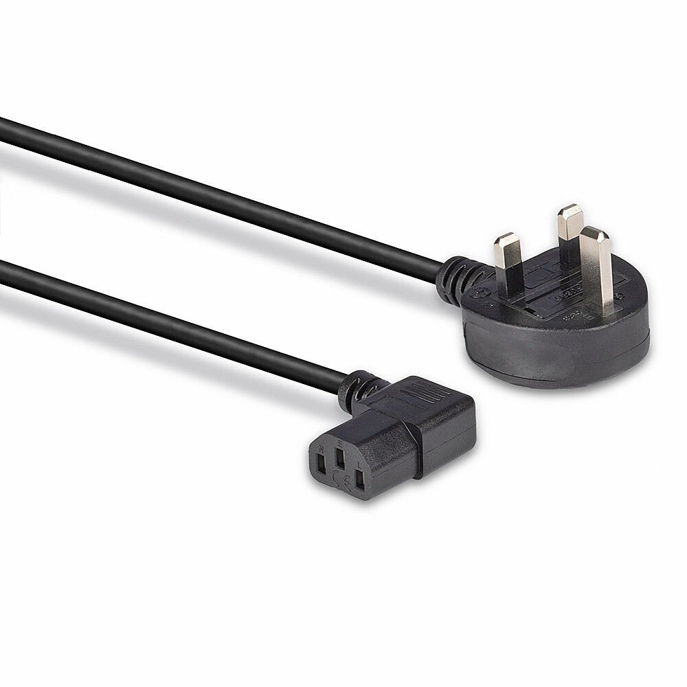 1m Uk 3 Pin To Right Angled  Iec C13
