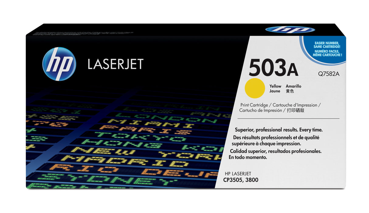 EAN 0829160697413 - HP 503A Yellow Original LaserJet Toner Cartridge cartucho de tóner 1 pieza(s) imagen 1