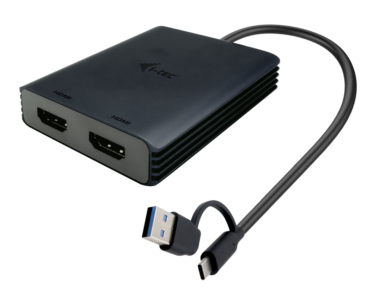 EAN 8595611706844 - i-tec CADUAL4KHDMI adaptador de cable de vídeo 0,27 m USB Type-A/USB Type-C 2 x HDMI Negro imagen 1