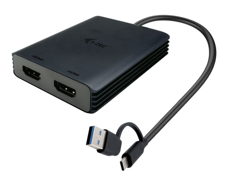 EAN 8595611706844 - i-tec CADUAL4KHDMI adaptador de cable de vídeo 0,27 m USB Type-A/USB Type-C 2 x HDMI Negro imagen 1