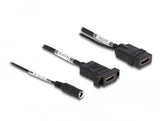 Delock Cable Hdmi 4k 60 Hz Con Alimentación Cc 2,1 X 5,5 Mm 0,30 M Montaje En Panel
