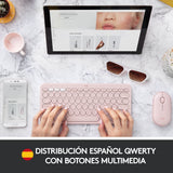 Teclado Español Logitech K380 Multi-Device Bluetooth Qwerty Rosa 920-009587