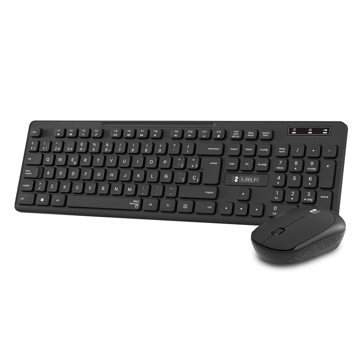 Teclado Y Ratón Inalámbrico Subblim Combo Business Slim Cssw10 Negro